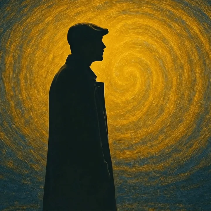 Unwind album cover with yellow spiral and silhouette