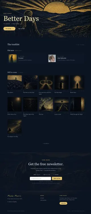 Better Days album page