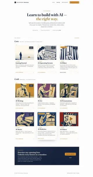 AI Creator's Workshop courses page